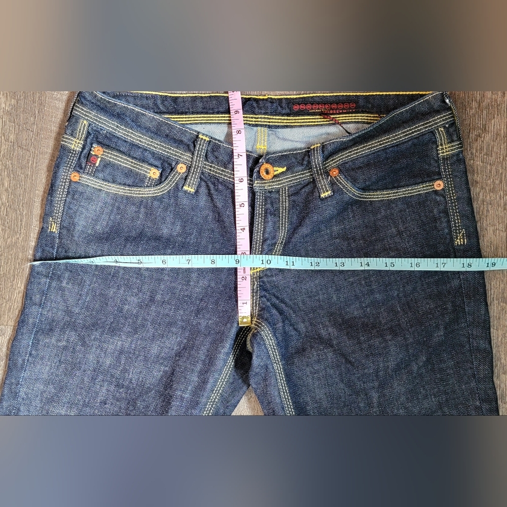 AG Adriano Goldschmied The Merlot Flare Jeans Womens 28 Dark Wash Low Rise Stret - Picture 9 of 12